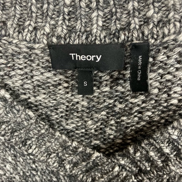 THEORY Parkland Slouchy Cotton & Wool Sweater In Lead Melange Size S - Picture 6 of 10